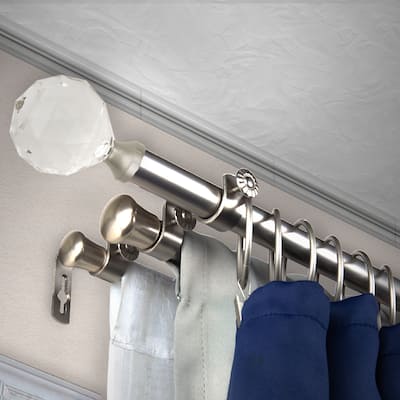 InStyleDesign Glitter Triple Curtain Rod 13/16 inch dia.