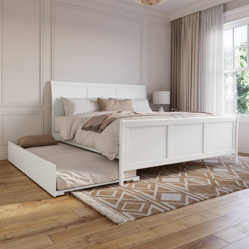 Portland Solid Wood Platform Bed with Matching Footboard and Trundle
