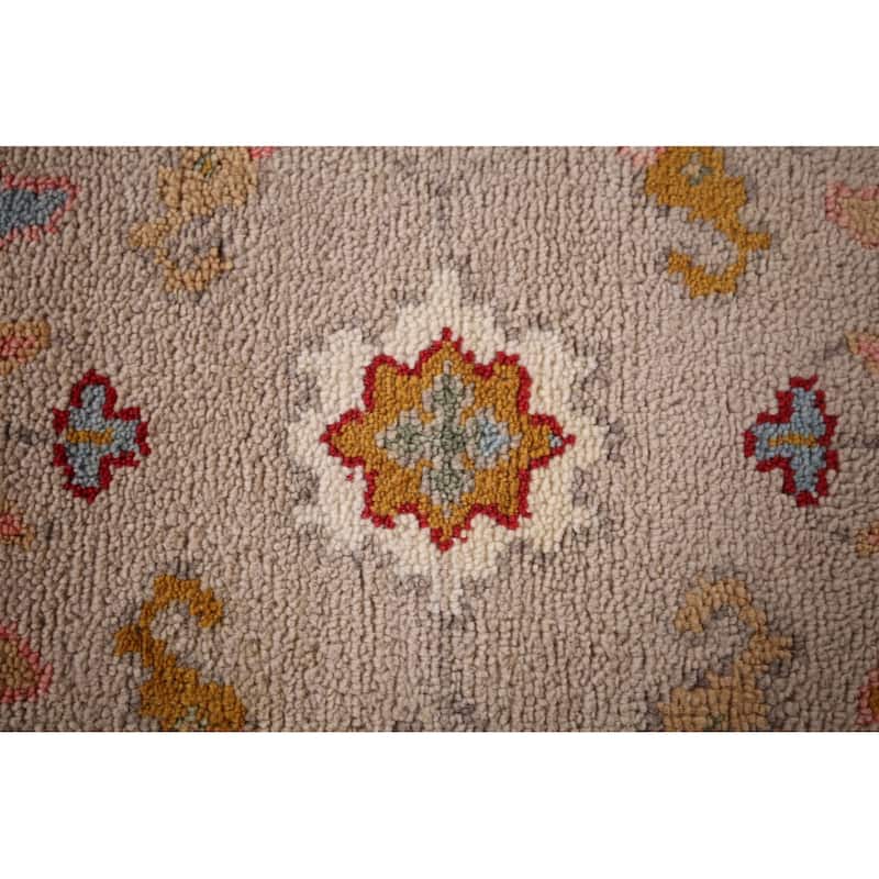 Floral Oushak Oriental Foyer Rug Hand-Knotted Wool Carpet - 2'6"x 5'10"
