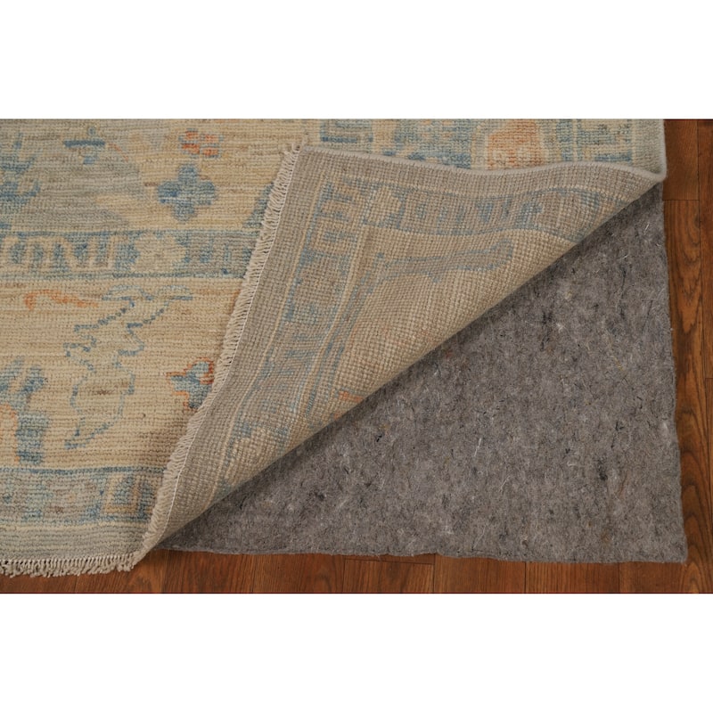 Hand Knotted Oriental 100% Wool Carpet Transitional All-Over Greys & Charcoal Oushak Area Rug - 9' 0'' X 6' 2''