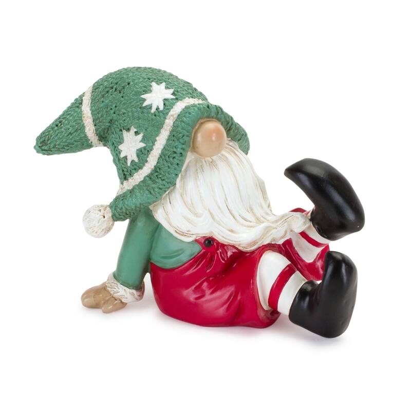 Set of 2 Lounging Gnome Christmas Tabletop Decor 5"