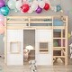 preview thumbnail 11 of 16, Twin Loft Bed with Wardrobe & Windows - Gray