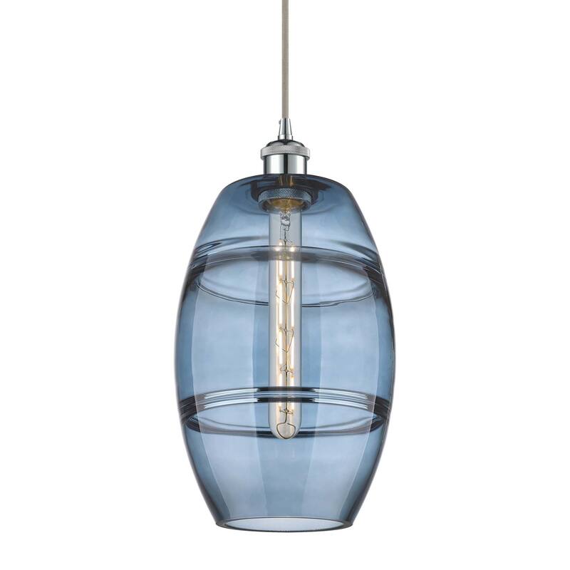 Innovations Lighting 516-1P-10-8 Vaz Pendant Vaz 8" Wide Mini Pendant - Polished Chrome / Princess Blue