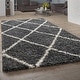 preview thumbnail 21 of 19, Soft Shag Rug in Anthracite with Diamond Pattern - Scandi Design Anthracite - 2'8" x 9'10"