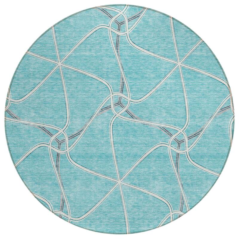 HomeRoots Geometric Transitional Rectangle Outdoor Rug