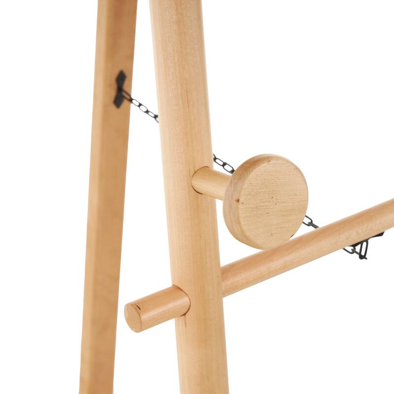 Wood Tall Adjustable 3 Tier Easel with Chain Support - Light Brown - Roche River Decor
