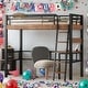 preview thumbnail 1 of 7, Modern Twin Size Metal Loft Bed With Built-in Desk,Storage Shelf And Ladder for Bedroom Black