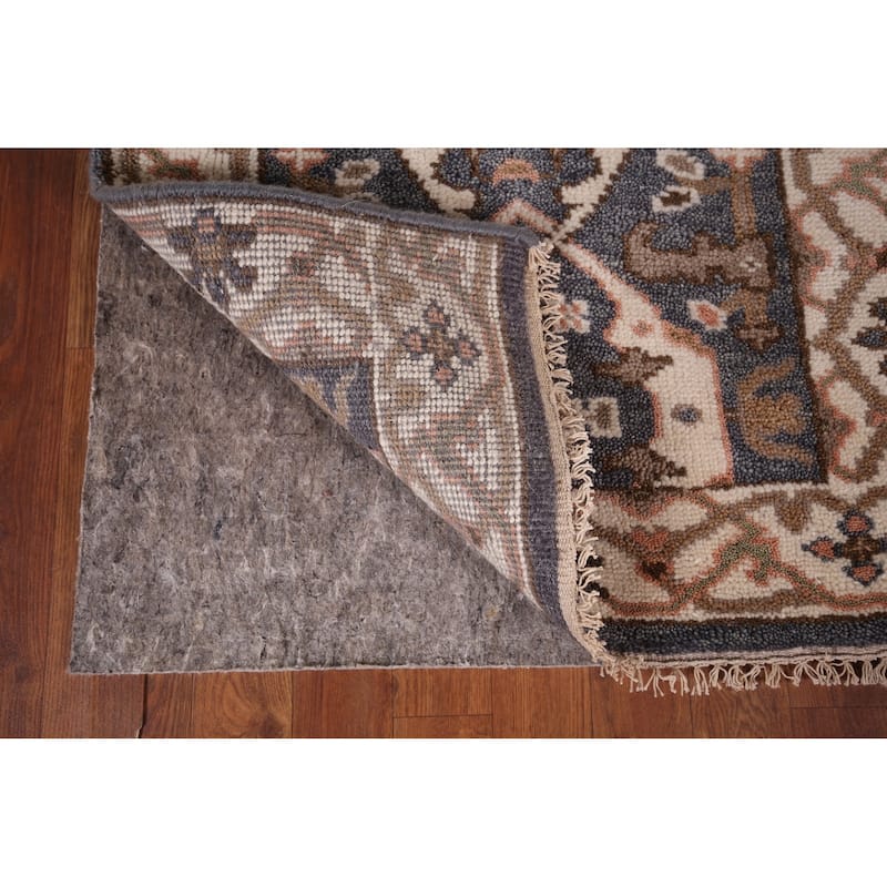 Oushak Oriental Runner Rug Handmade Blue Wool Carpet - 2'7"x 8'5"