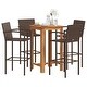 preview thumbnail 29 of 46, vidaXL 5 Piece Patio Bar Set Gray Solid Wood Acacia and Poly Rattan - 23.6" x 23.6" x 41.3"
