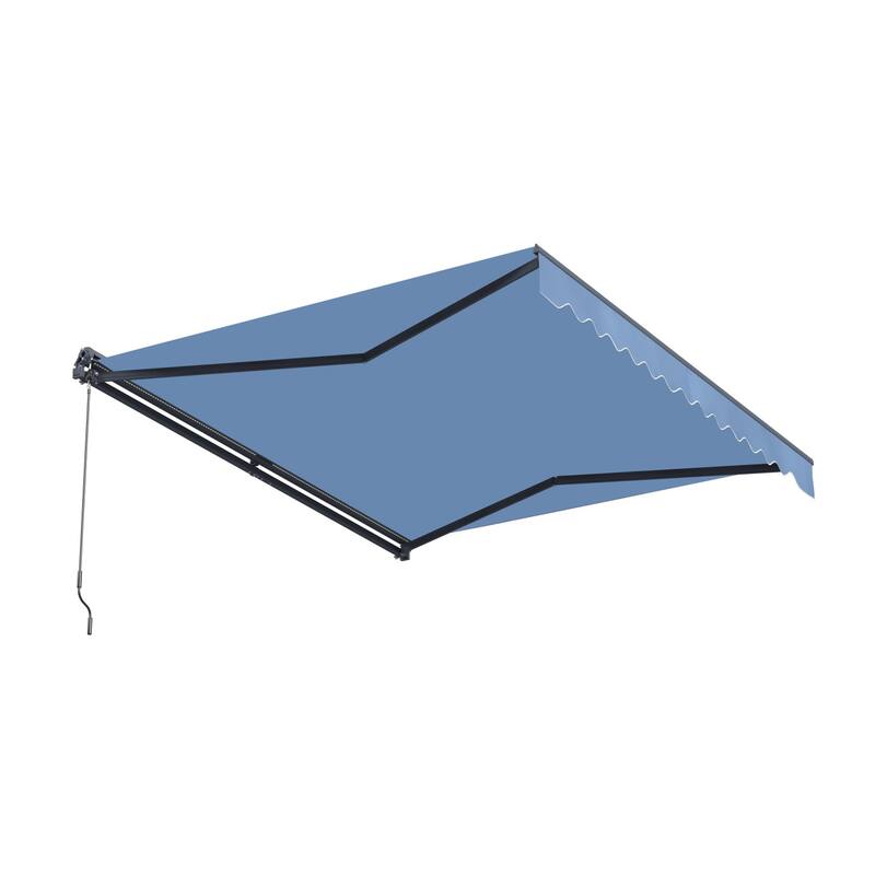 ALEKO Moroccan Semi-Cassette Motorized Patio Awning - Sky Blue - 12 x 10 Feet