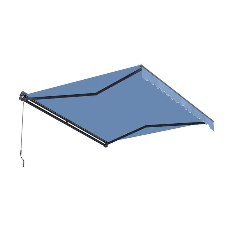 ALEKO Moroccan Semi-Cassette Motorized Patio Awning - Sky Blue - 20 x 10 Feet