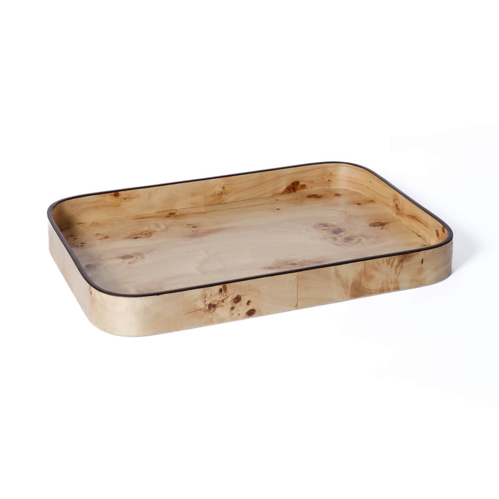 Valberg Burl Veneer Rectangular Rounded Serving Tray