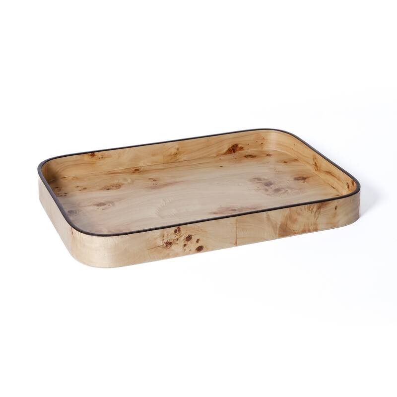 Valberg Burl Veneer Rectangular Rounded Serving Tray