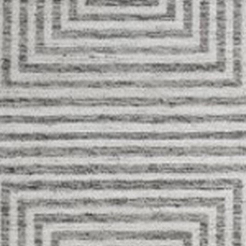 Seni 5 x 7 Medium Area Rug, Geometric Pattern Machine Woven, Black Ivory - 5 x 7