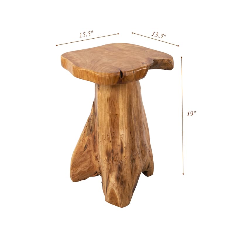 Greenage Cedar Roots Natural Flower Stand Reclaimed Woods End Table