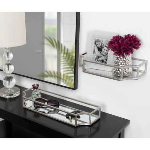 Kate and Laurel Ciel Metal Wall Shelf Set - 2 Piece