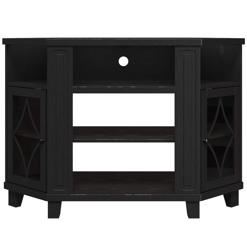 Corner TV Stands for TVs up to 55'', Media Console Table with Adjustable Shelves