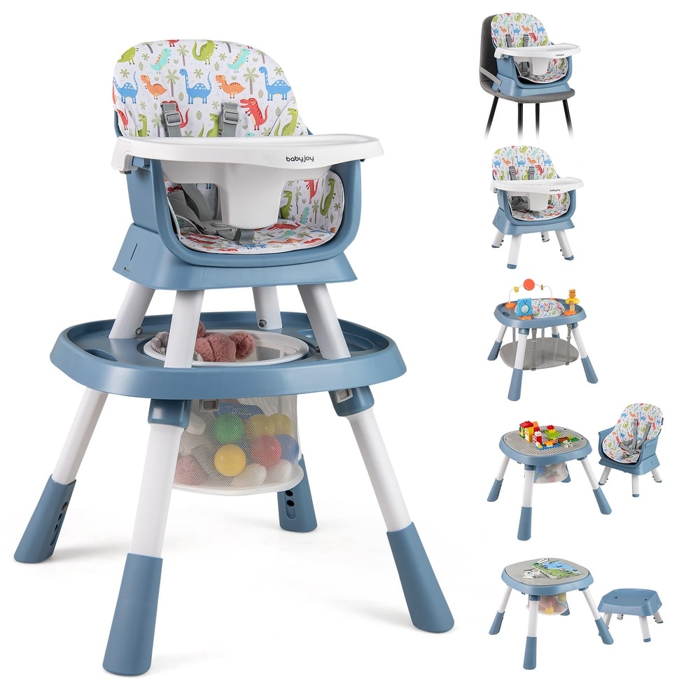 Gymax 16-in-1 Baby High Chair w/ Activity Center Booster Seat Building