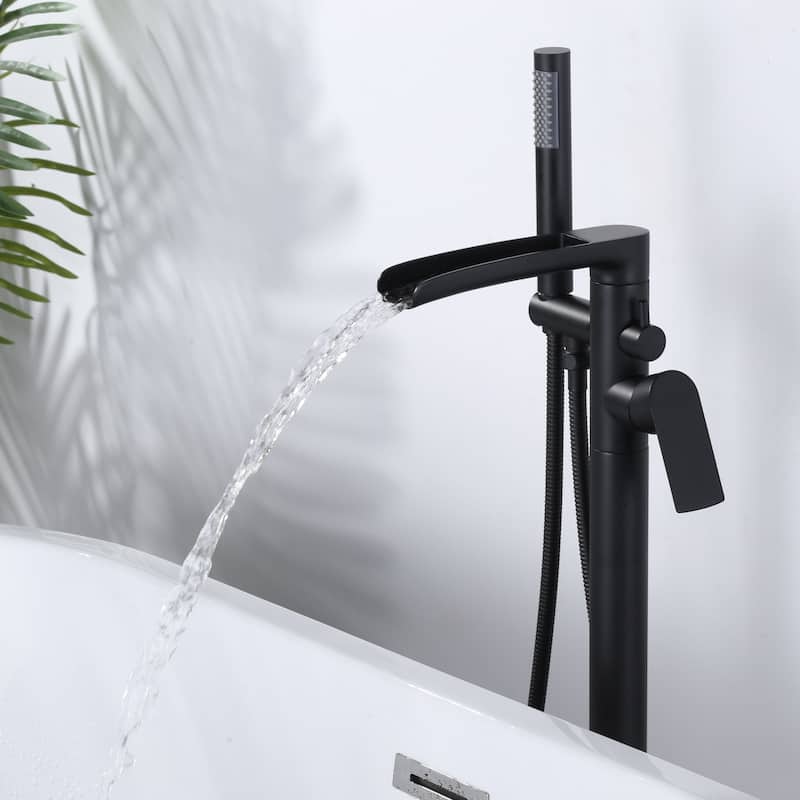 WOWOW Single Handle Freestanding Tub Faucet with Hand Shower