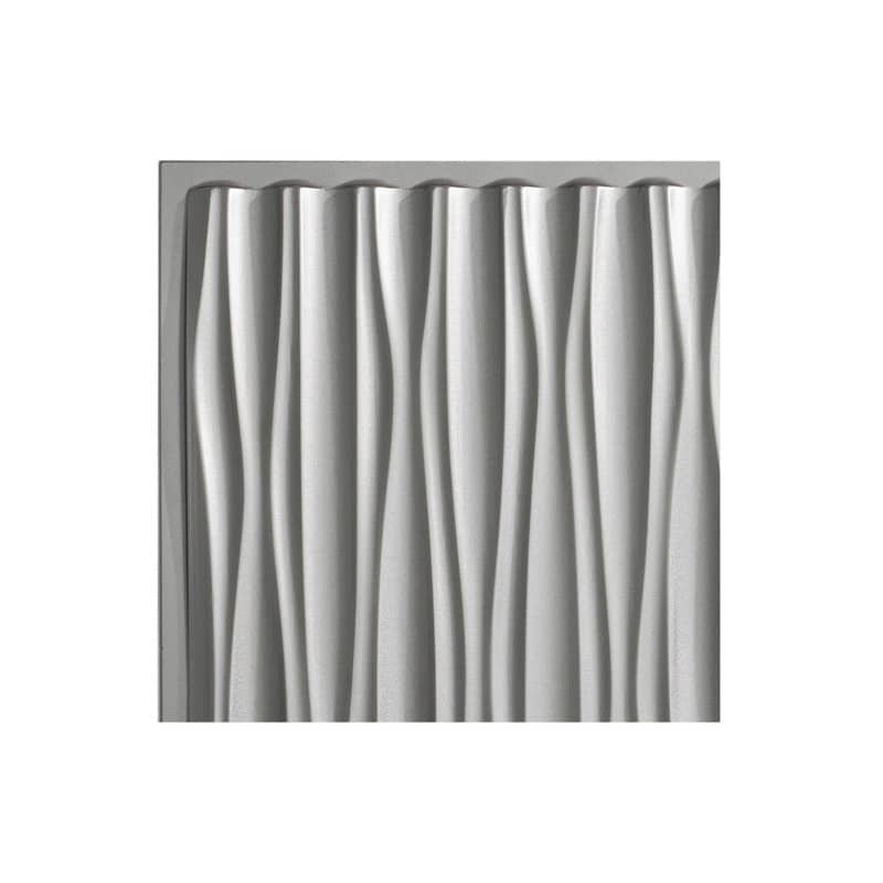 FASÄDE Dunes Vertical Decorative Vinyl 2ft x 2ft Glue Up Ceiling Panel in Argent Silver (5 Pack) - 12in x 12in Sample - Argent Silver