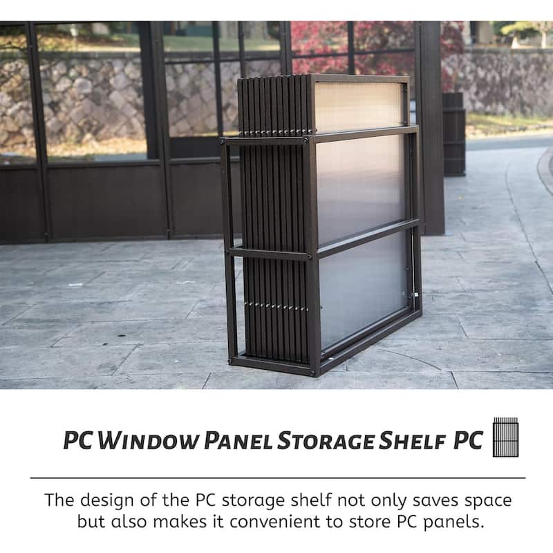 GDFStudio - Terry All-Season Aluminum Sunroom with Detachable Polycarbonate Panels and Lockable Sliding Doors