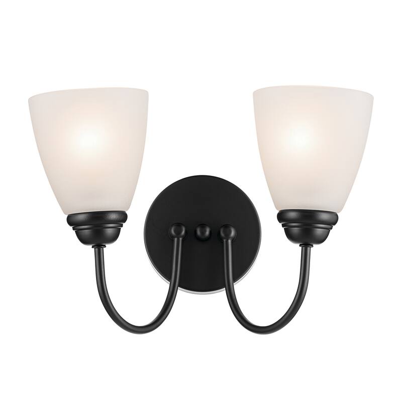 Kichler Lighting Jolie 2-Light Vanity Light with Satin Etched Glass in Black