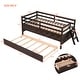 preview thumbnail 12 of 22, Solid Pine Wood Low Loft Bed Twin Size with Full Safety Fence, Ladder, Drawers - Space-Saving