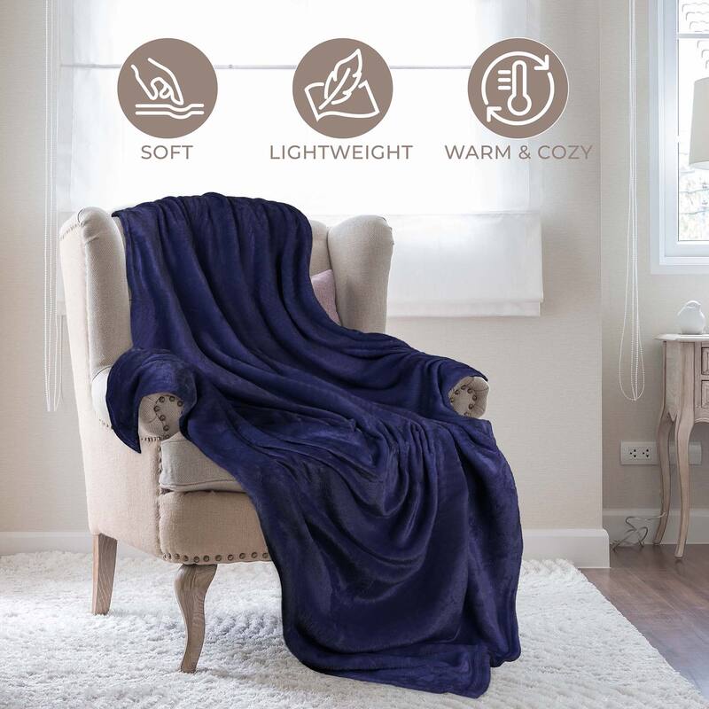 Superior Fleece Plush Medium Weight Soft Fluffy Decorative Blanket