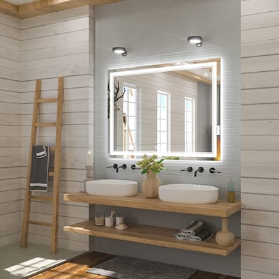 Toolkiss Frameless Anti-Fog Bathroom Vanity Mirror with LED Lights