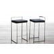preview thumbnail 59 of 107, Lumisource Stackable Counter Stool with Camel Faux Leather - Set of 2 - 16"Lx17.5"Wx31"H