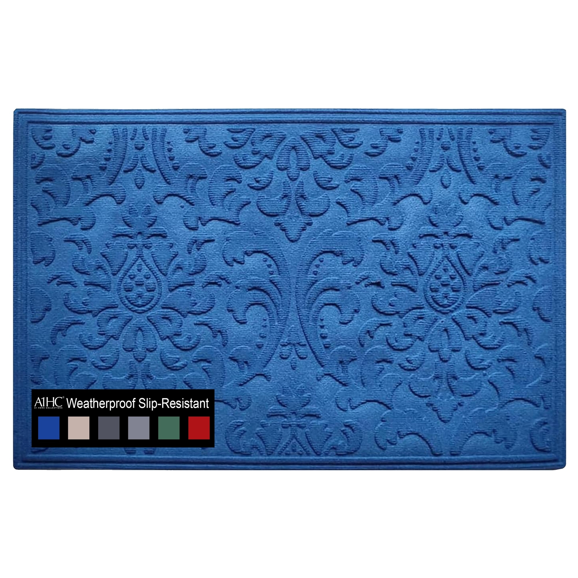 A1 Home Collections New All Weather Superior Dirt and Moisture Absorbing Polypropylene Door Mat with Non-Slip Backing