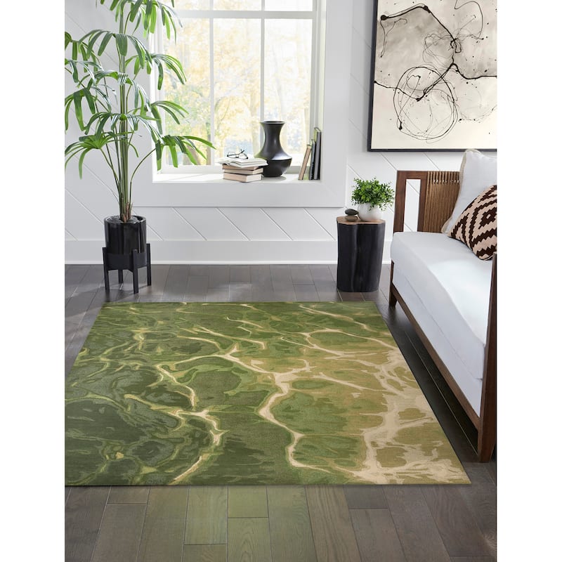 Liora Manne Corsica Handmade Abstract Water Art Indoor Wool Area Rug