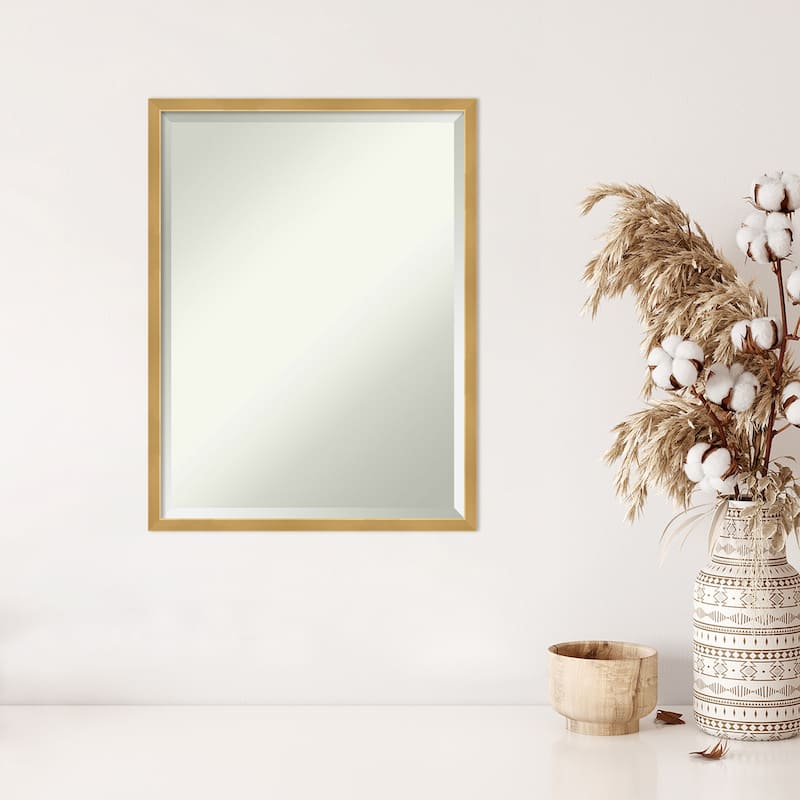 Beveled Wood Wall Mirror - Svelte Polished Gold Frame