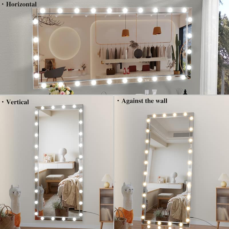 Hollywood LED Full Body Mirror with 3 Color Mode Lights