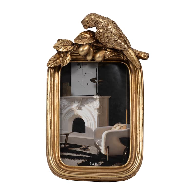 Resin Boho Ornate Parrot Photo Frame - Gold, 4x6 in.