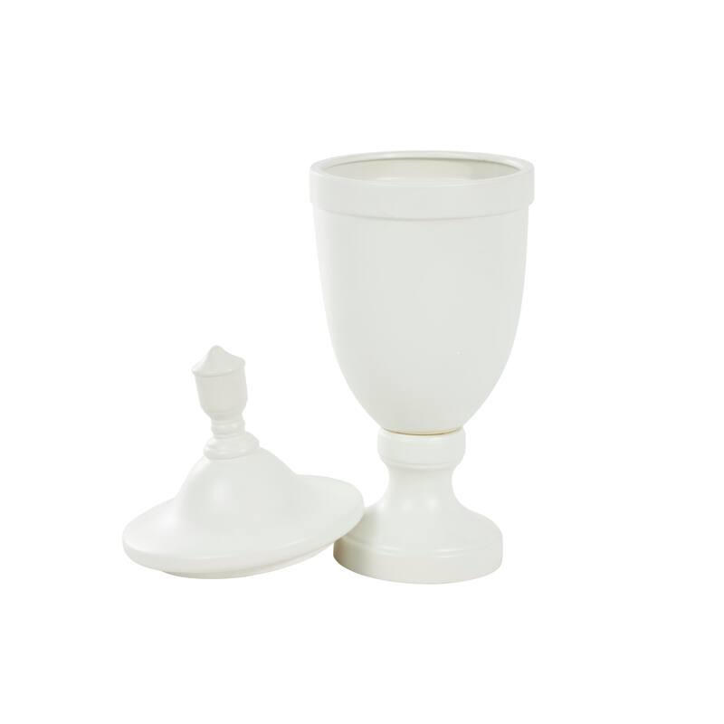 Black or White Ceramic Fluted Urn Shaped Decorative Jars with Lid