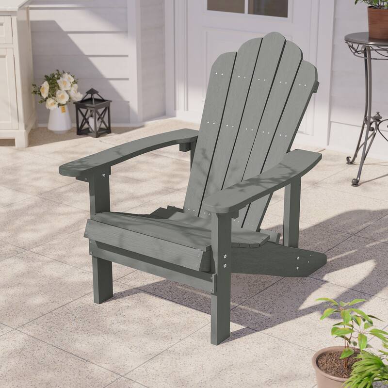 LIVOOSUN Adirondack Patio Chair Fire Pit Chair Weather Resistant - Light Grey