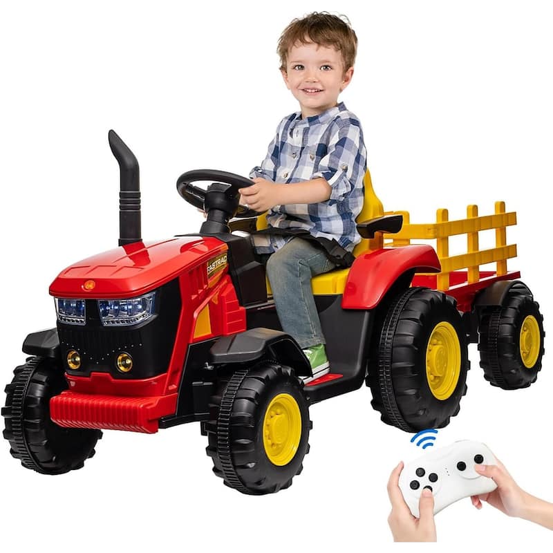 Kids Tractor with Remote Control - Red