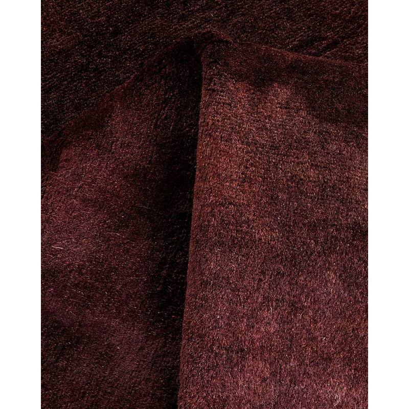Overton Hand Knotted Wool Vintage Inspired Modern Contemporary Overdyed Brown Runner Rug - 2' 6" x 7' 10"