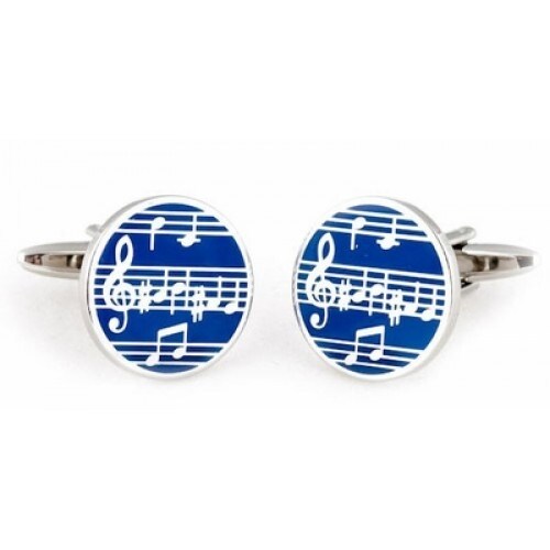 Music Notes Musician Cufflinks In Enamel