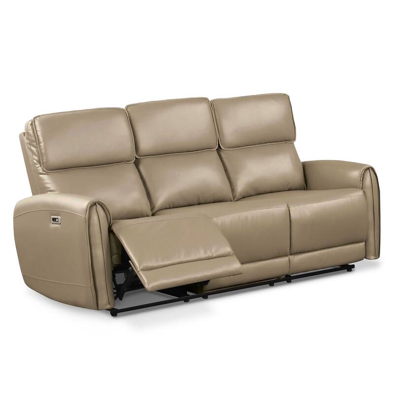 Furniture of America Elente Modern 3-Piece Faux Leather Power Recline Sofa Set with USB Ports
