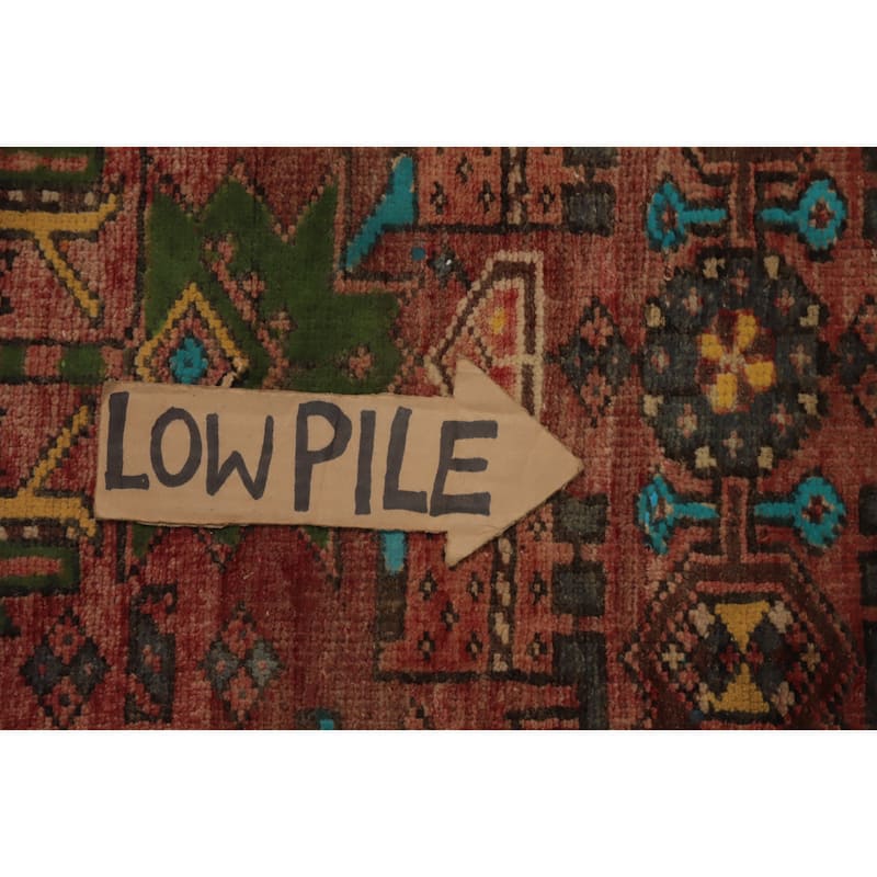 Hand Knotted Oriental 100% Wool Carpet Traditional Geometric Oranges & Rust Heriz Area Rug - 7' 4'' X 3' 7''