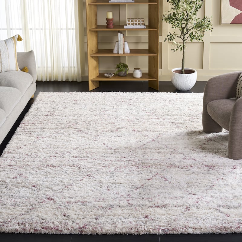 SAFAVIEH Fontana Shag Marye Modern Trellis 2-inch Thick Rug