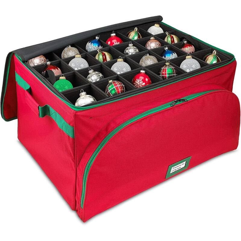HOLDN’ STORAGE Premium Christmas Ornament Storage Containers – Holds Up to 72- 4” ornaments 3 Individual Trays