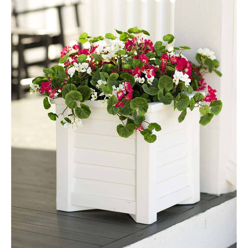 Faux Red and White Geranium Urn/Planter Filler