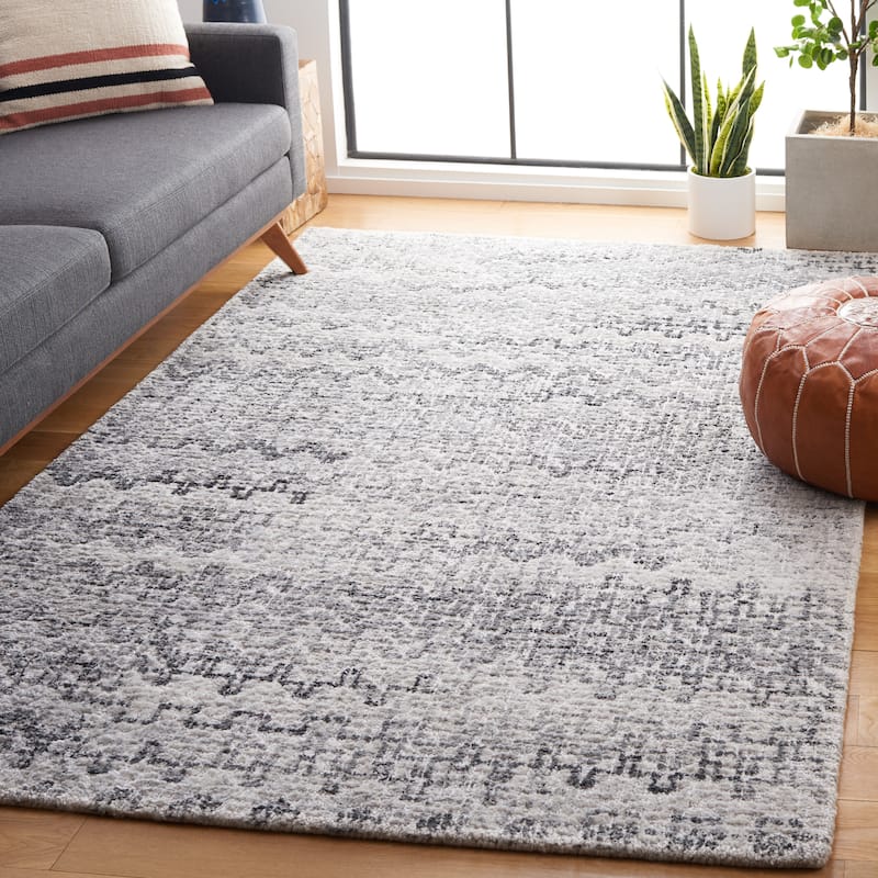 SAFAVIEH Handmade Marquee Gerardina Modern Rug - 6' Square - Grey/Ivory