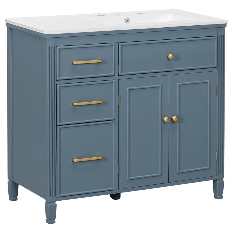 Christopher Knight Home-Vonhart 36" Bathroom Vanity with Ceramic Sink