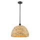 Option Matte Black / Natural Rattan
