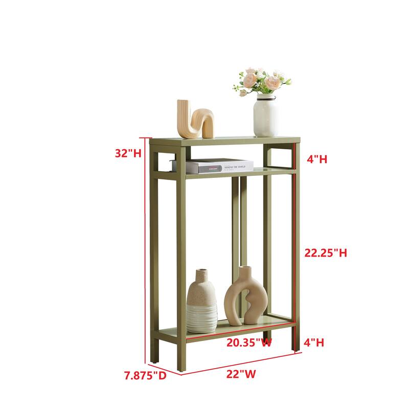 Bisbee Wood 22-inch Console Table with Two Shelves - 22"L x 8"W x 32"H