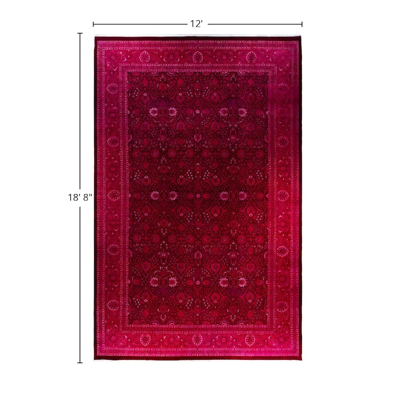 Fine Vibrance One-of-a-Kind Hand-Knotted Area Rug - Pink, 12' 0" x 18' 8" - 12' 0" x 18' 8"